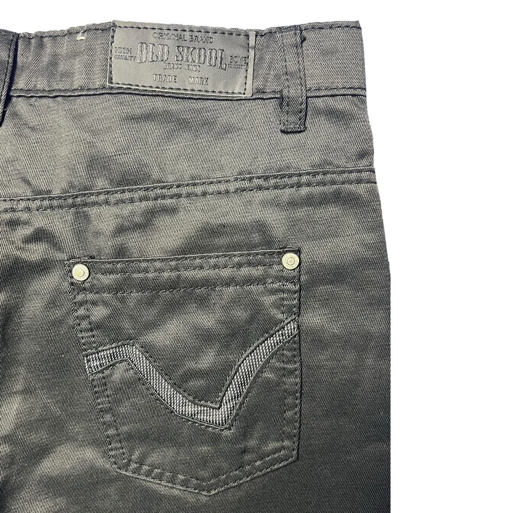 Old Skool Brand Jeans Size 18 Black‎ 5-Pockets Coated Crinkle Trendy Casual